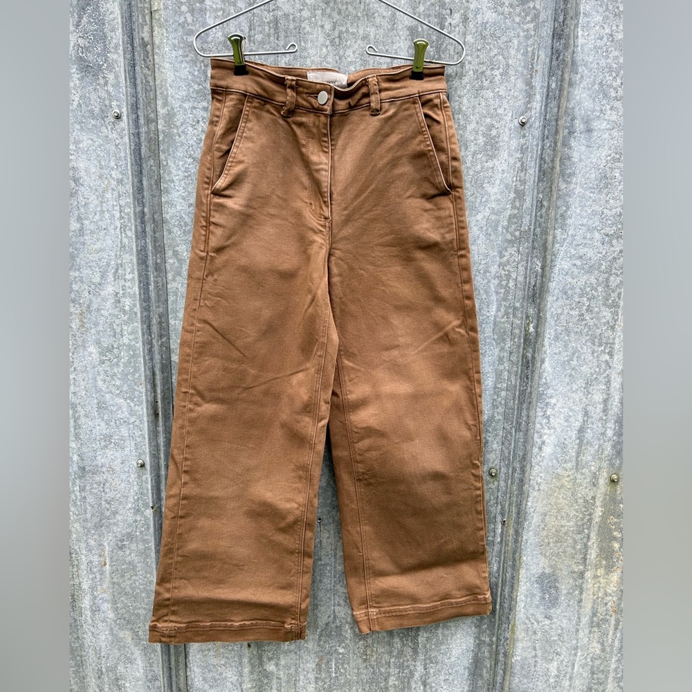 Everlane Wide Leg Crop Pant size 2, Ochre